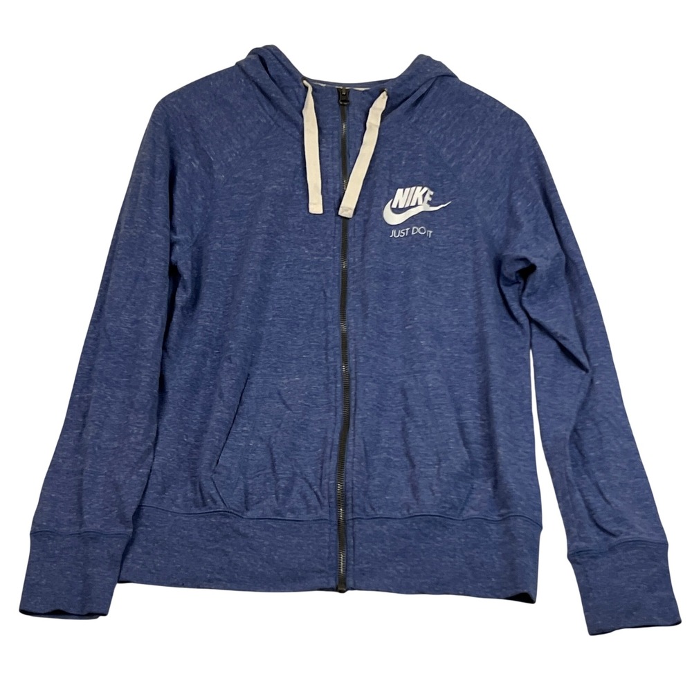 Nike Sportswear Gym Vintage Full Zip Hoodie Blue Heather Small CJ1694-491